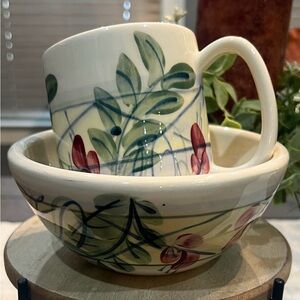Vintage 1988/89 Gail Pittman Maypop Hand Painted Collectible 6 Inch Bowl/Mug